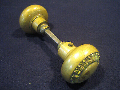 Antique Aesthetic Eastlake Greek Style Brass door knob set L12199 Yale & Towne