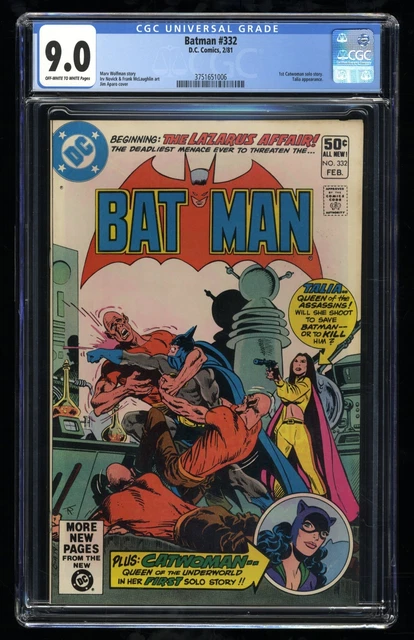 Batman #332 CGC VF/NM 9.0 Off White to White Catwoman Talia! DC Comics 1981