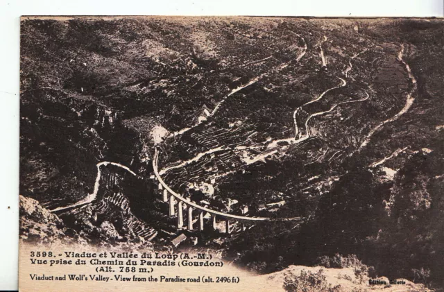France Postcard - Viaduct and Wolf's Valley - View from The Paradise Road  XX653