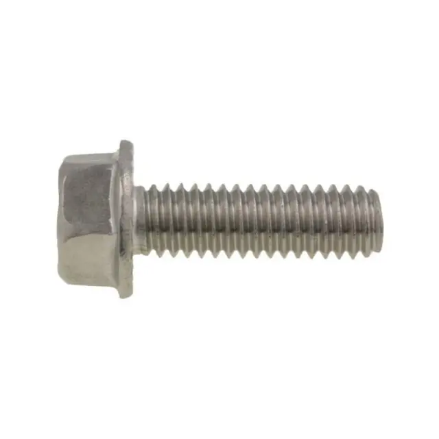 3/8" x 16 TPI x 1" (FT) UNC Coarse Hex Flange Serrated Bolt A2-70 Stainless