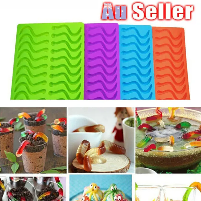 Gummie Snake Mold DIY Edible Gummy Snakes Lollies Candy Lolly Silicone Mould