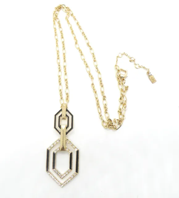 JENNIFER LOPEZ JLO Crystal Gold Tone Women Pendant Jewelry Chain Lariat Necklace