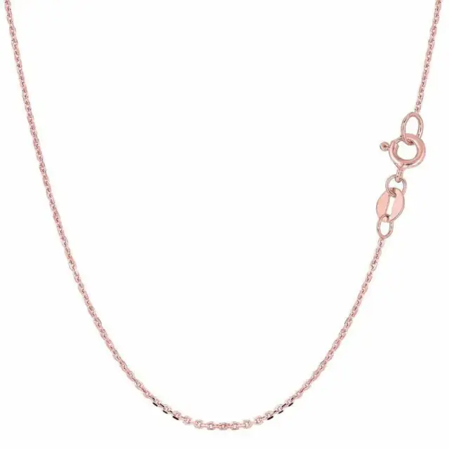 14k Solid Yellow White or Rose Gold .7mm Diamond Cut Dainty Cable Necklace Chain