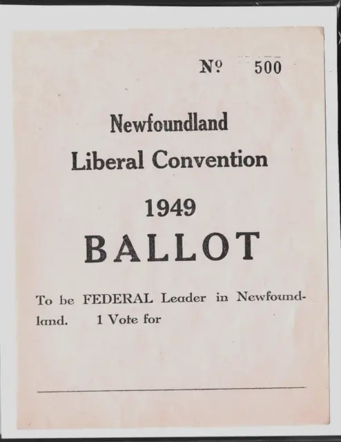 1949 Newfoundland Liberal Convention Federal Leader Ballot