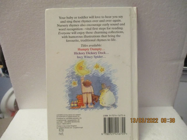 LADYBIRD BOOK HUMPTY DUMPTY AND OTHER NURSERY RHYMES Hardback £2.49 ...