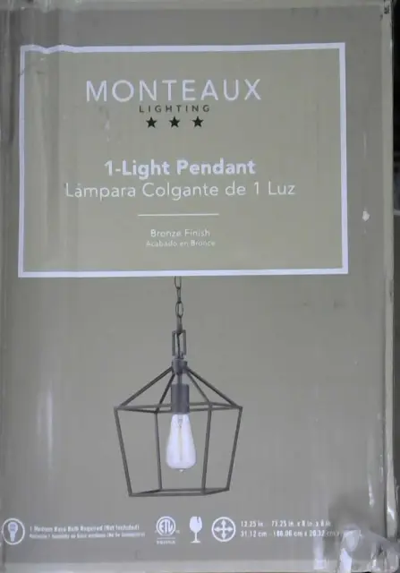 Monteaux Lighting Weyburn 1-Light Bronze Farmhouse Hanging Kitchen Mini Pendant