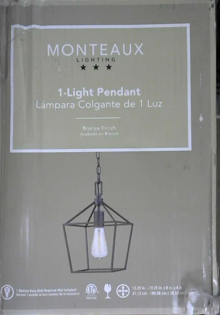 Monteaux Lighting Weyburn 1-Light Bronze Farmhouse Hanging Kitchen Mini Pendant