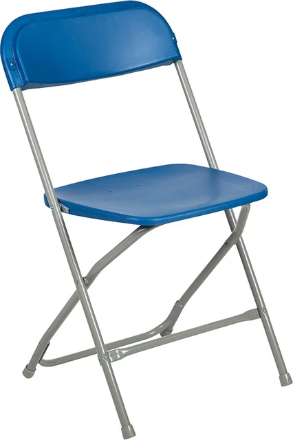 (100 PACK) 300 Lbs Capacity Commercial Quality Blue Plastic Folding Chairs