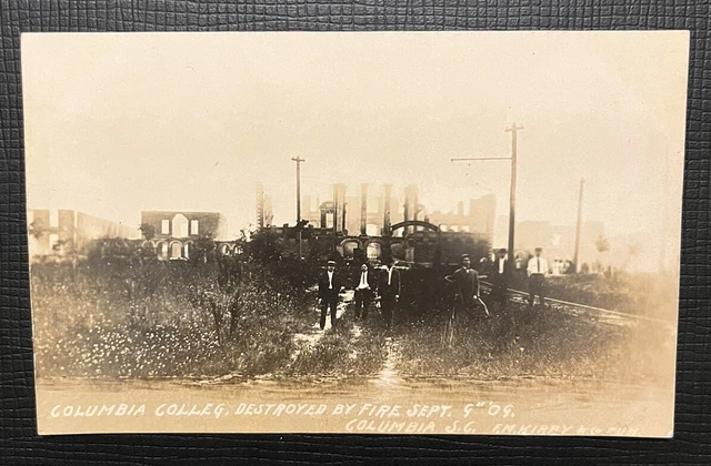 1909 RPPC Postcard Columbia SC Columbia College Destroyed By Fire
