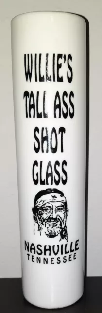 Vintage Willie Nelson Willies Tall Ass Shot Glass Songs Ceramic Nashville Rare⭐