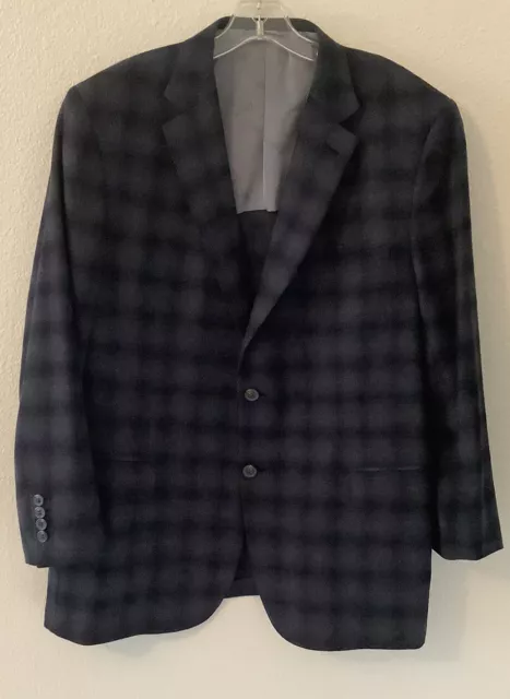 Brioni Men Plaid Blue Sport Coat Jacket 44 R BRUNICO Italian 100% Escorial Wool