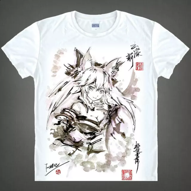 Fate/Grand Order Tamamo no Mae Unisex T-shirt Cosplay White Tee Otaku S-3XL #d22