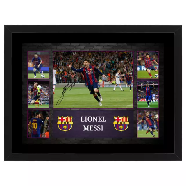 Lionel Messi Fc Barcelona Signed Framed Football Soccer Memorabilia Ronaldo