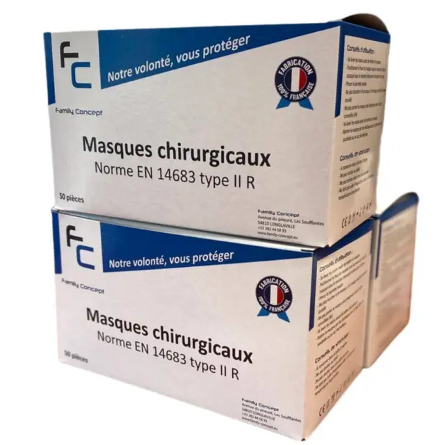 Masques Chirurgicaux Bleu Adolescents Family Concept Made In France