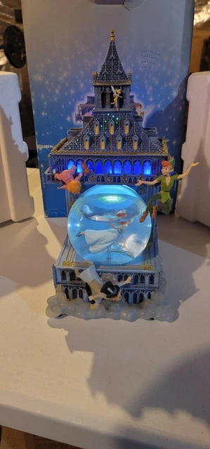 Disney Peter Pan Snow Globe You Can Fly Big Ben Clock Tower (Lights Up/Music)