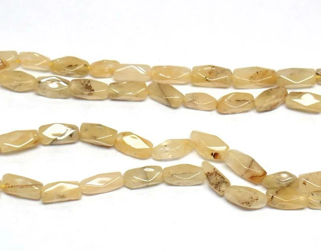 13.5" Strand Natural Yellow Aventurine Beads Twisted 3.5X8 - 4X9 Mm  #D5251