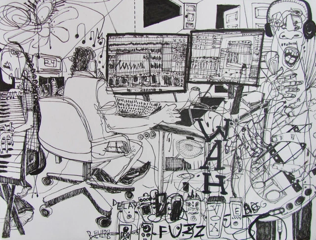 GERARDO GOMEZ SALVADOR mixed média acrylique sur toile grand format en rouleau EUR 895,00 - FR