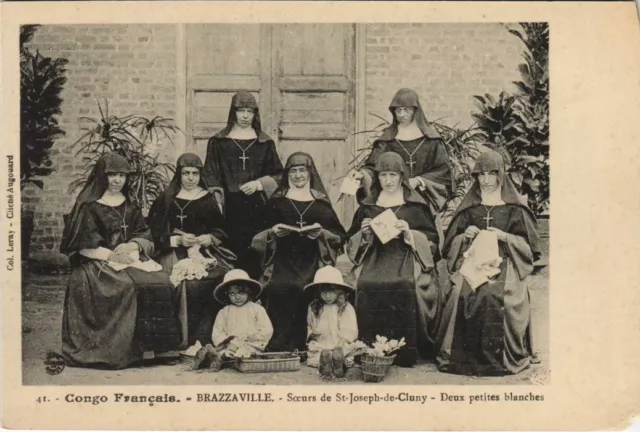 Pc Mission Brazzaville 2 Petites Blanches Soeurs French Congo (A23926)