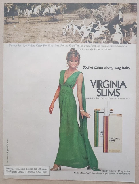 VIRGINIA SLIMS ORIGINAL USA Press Advert 1974 £4.99 PicClick UK