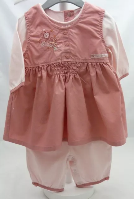 KITCHOUN combinaison vieux rose et rose motif fleurs bébé 6 mois