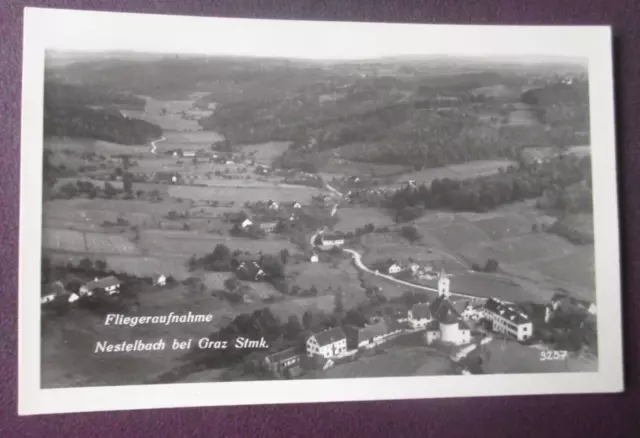 AK Steiermark, Fotokarte,  Nestelbach bei Graz,  Fliegeraufnahme,     Rarität,