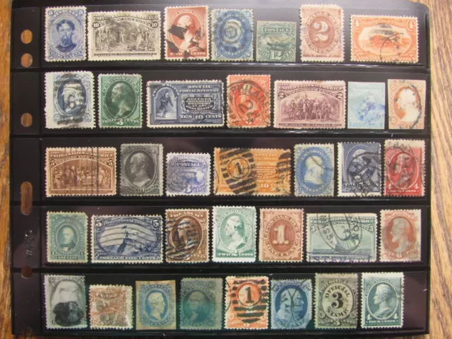 Pre 1900 Used US Postage Lot of 36v All Different Some Imperfections