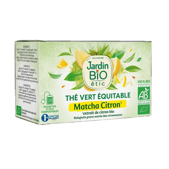Vente Thé vert Equitable Matcha Citron - bio - Jardin BiO étic