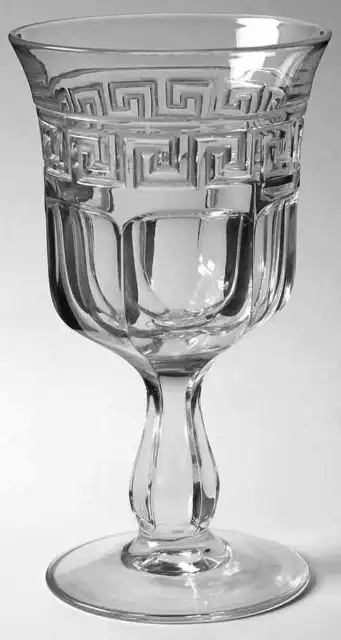 Heisey Greek Key Clear Water Goblet 2573086