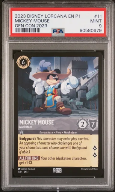 Disney Lorcana Mickey Mouse - Musketeer Gen Con PROMO PSA 9