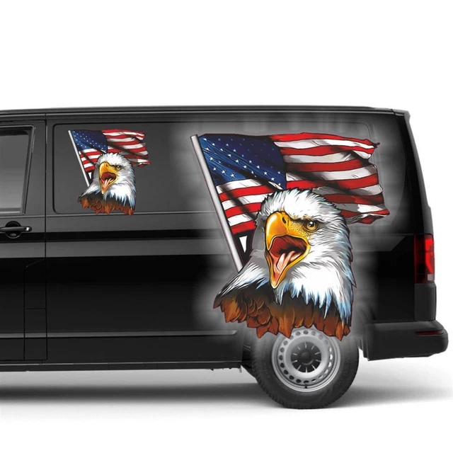 USA Flagge Aufkleber, 100x75 Mm – Wetterfest, Für Auto, Motorrad, Innen & Außen, Vinyl