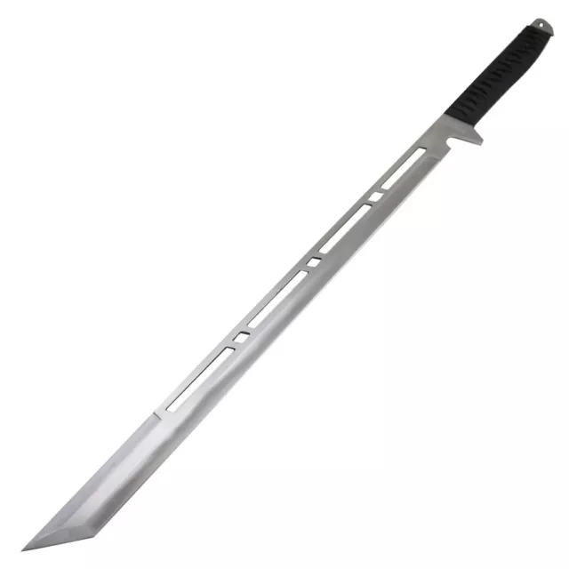 Defender-Xtreme 2 pc Silver Full Tang Ninja Sword 18" & 27" Stainless Steel Blad 3