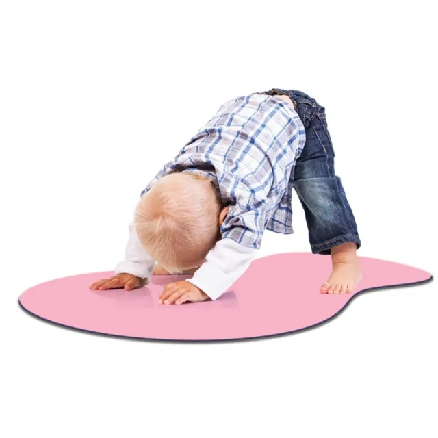 Yoga Tot Toddler Baby Yoga Mat & Diaper changing Pad, Pink Gray - Woombie