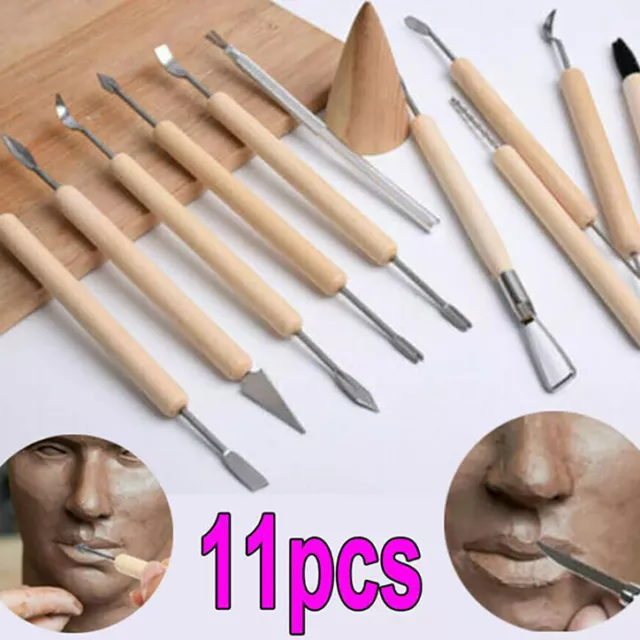 11x Carvers Clay Sculpting Carving Pottery Tools Polymer Modelling Sculpture