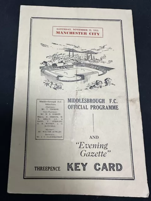 Middlesbrough v Manchester City 1953/54  (9/7 )