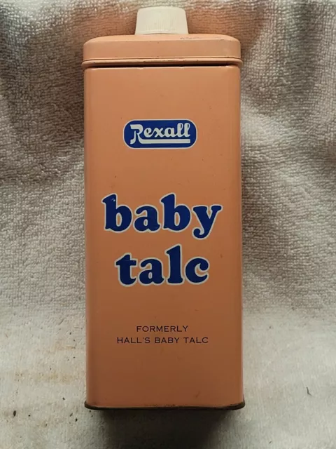 Huge Rexall Baby Powder Talcum Talc Empty Tin