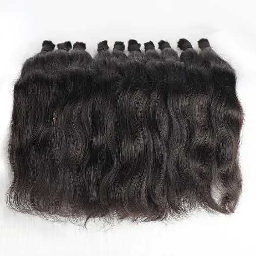 Remy Human Hair Brazilian Straight Bulk Hair Braiding  No Weft Crochet Braids