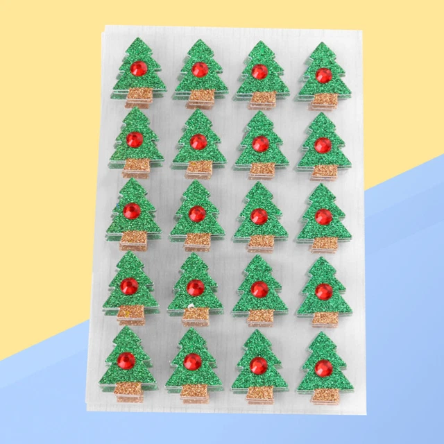 2x Glitter Aufkleber Santa Aufkleber Glitter Weihnachten Baum Aufkleber 6