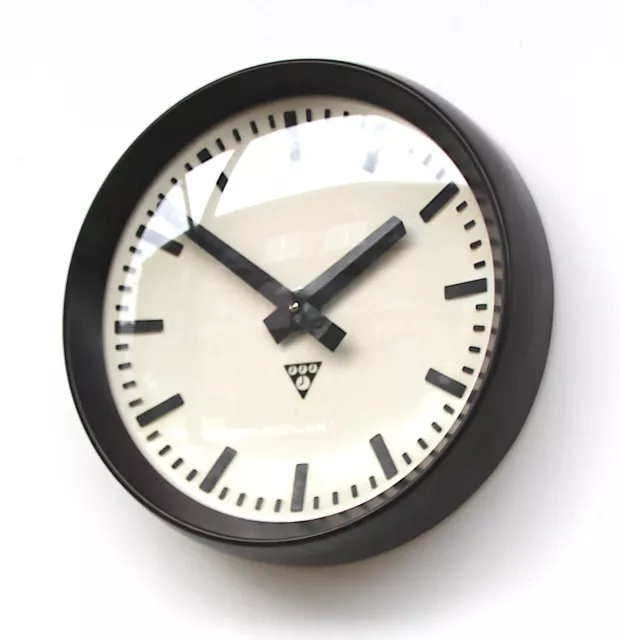 CZECH 1970s Vintage Wall Clock Eastern Bloc Midcentury Retro Industrial Factory