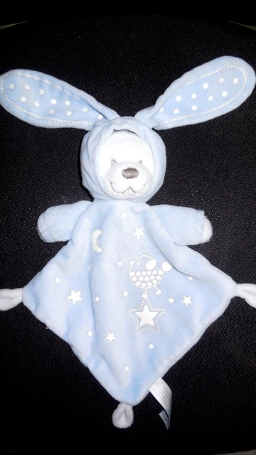 doudou plat ours déguisé lapin bleu lune étoile poussin luminescent SIMBA TOYS