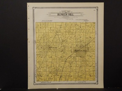 ILLINOIS, MACOUPIN COUNTY Map, 1911 Township of Bunker Hill L2#19 $29.