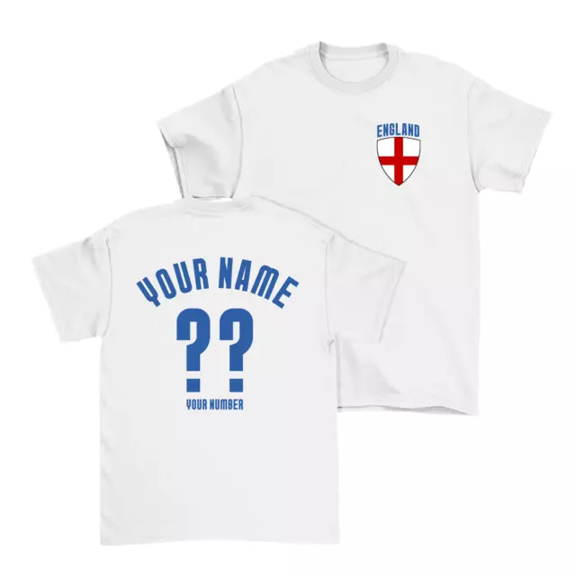 T-shirt personalizzata Inghilterra nome/numero uomo bambini neonato donna inglese 6 nazioni