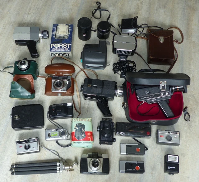 Sammlung Fotoapparate Kameras Pentax Sony Agfa Kodak Spendiflex plus Zubehör