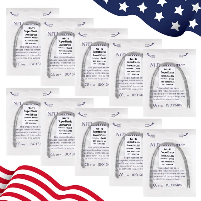 10pcs/pack Dental Orthodontic Super Elastic Niti Rectangular Arch Wire Ovoid