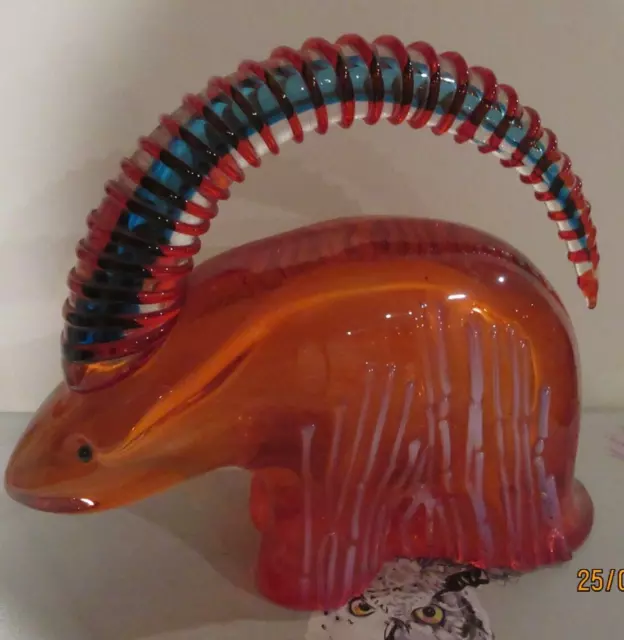 Vintage Mid Century Venetian Hand Blown Glass Horned Animal Murano Rare Find