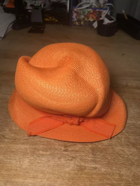 Union Made Vintage Hat Orange Tie Women USA