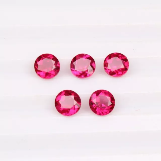 Natural Red Ruby Pigeon 5.70 Ct 5 Pieces Round Cut Mozambique Certified Gemstone