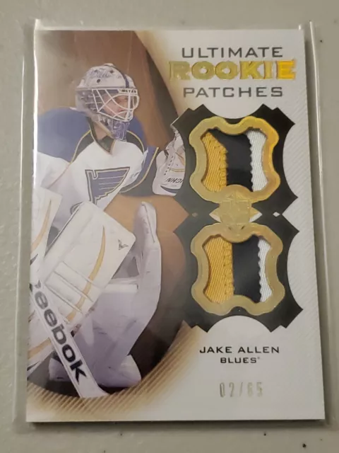 2012 2012-13 Ultimate Collection Ultimate Rookie Patches #URPJA Jake Allen /65