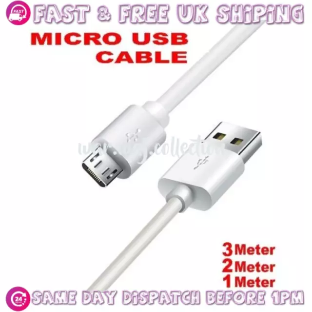 Genuine Samsung Fast Charger Micro 1M 2M 3M USB Data Cable Lead For S4 S5 S6 S7