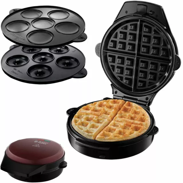 Russel Hobbs 24620-56 3 in 1 Waffeleisen, Mini Cupcake Maker & Mini Donut Maker