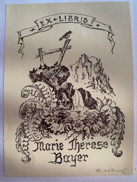 Alfred SELIG ex-libris for BAYER Marie-Thérèse, 105 x 73 mm, 20th